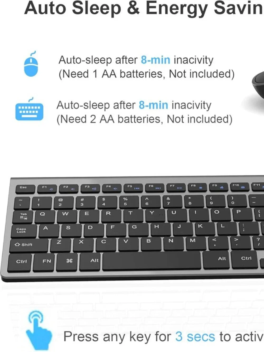 Wireless Keyboard and Mouse ergonomic